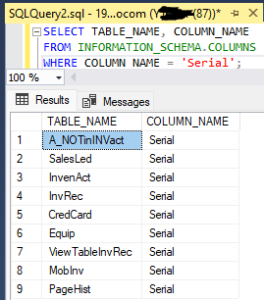 How to find which tables have field ‘Serial’ in MS SQL – Reliable ...
