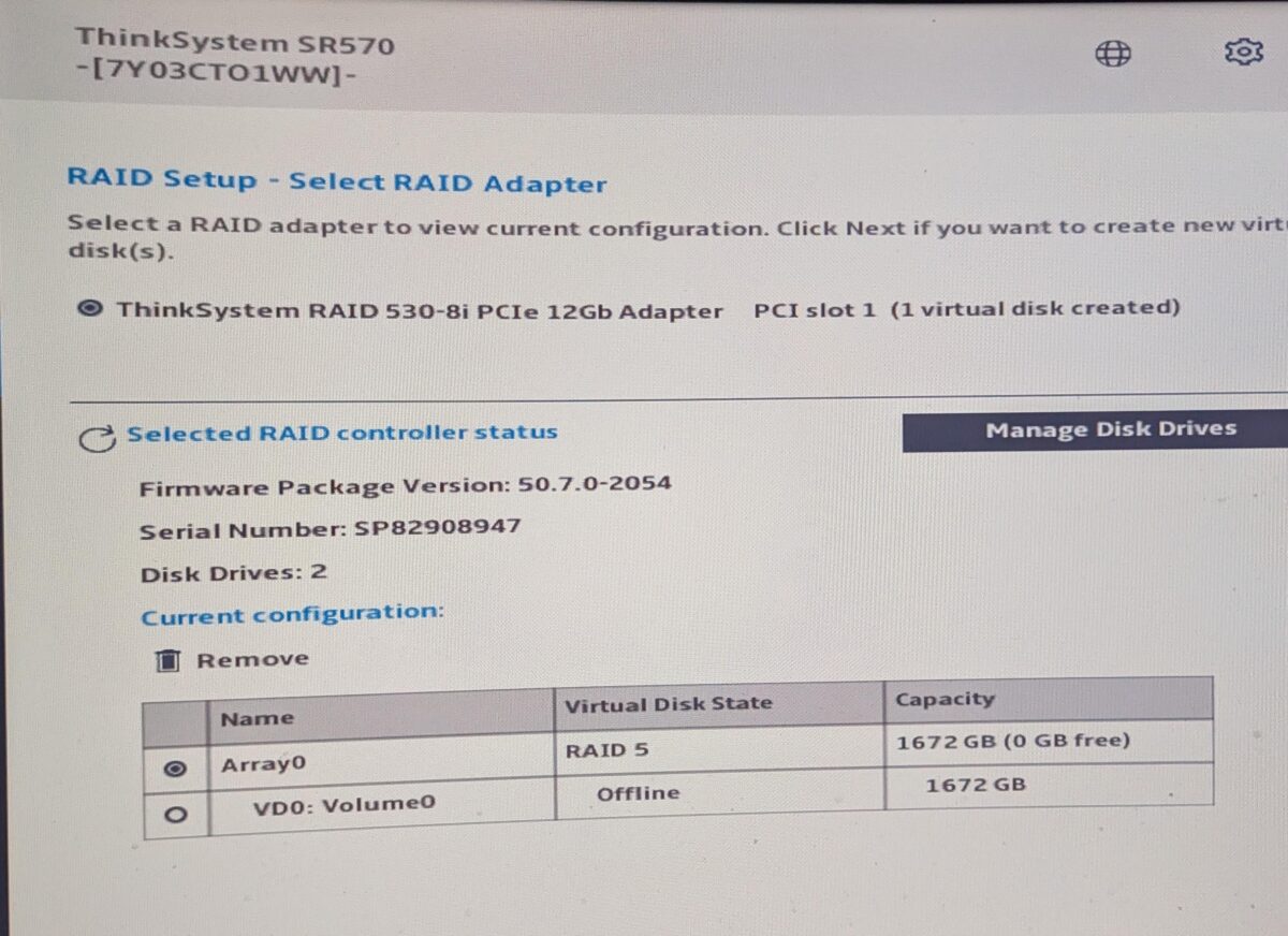 530-8i PCIe 12Gb RAID controller